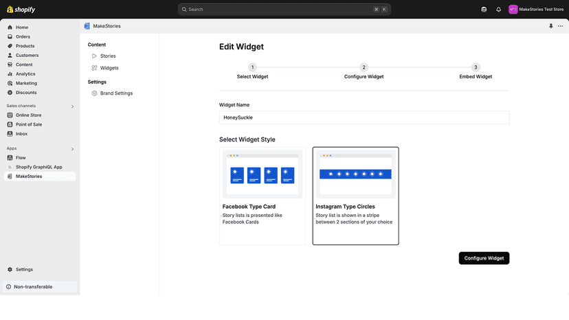 "Build unlimited story widgets — bubbles, cards, and more