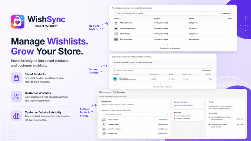 WishSync - Smart Wishlist Produicts & Customers
