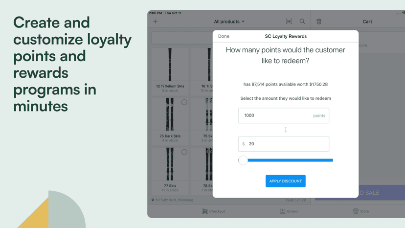 Create and customise loyalty points and rewards programs