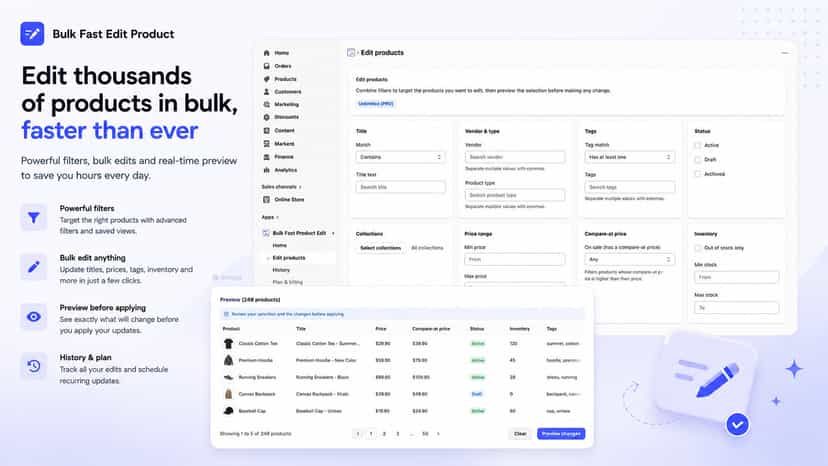 WWA Bulk product editor, preview change, schedule and undo