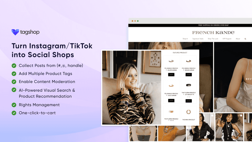 Create Shoppable Instagram & UGC gallery, Instagram Shop, TikTok