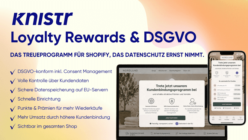 KNISTR Loyalty Programm für Shopify mit DSGVO-Fokus