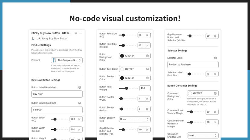 No-code visual customization!