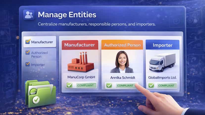 Manage manufacturers and responsible persons in one dashboard