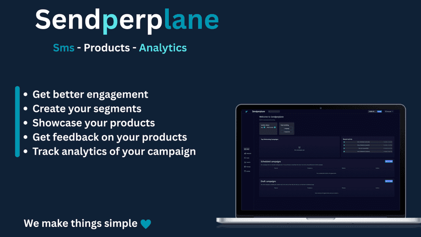 Poster for Sendperplane app for analytics