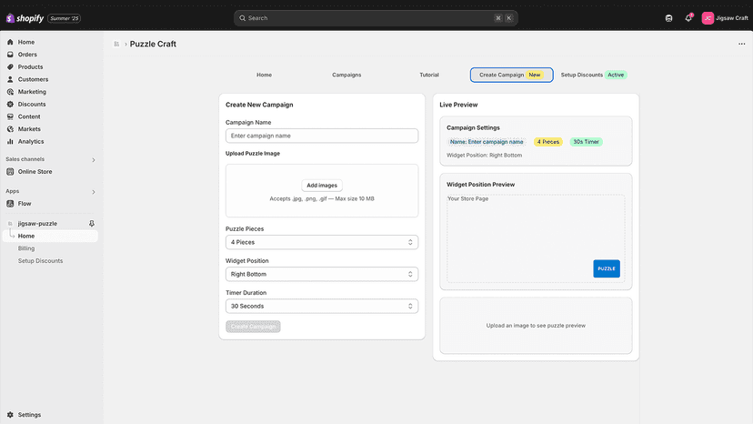 Create the Campaign after installing and subscribing.