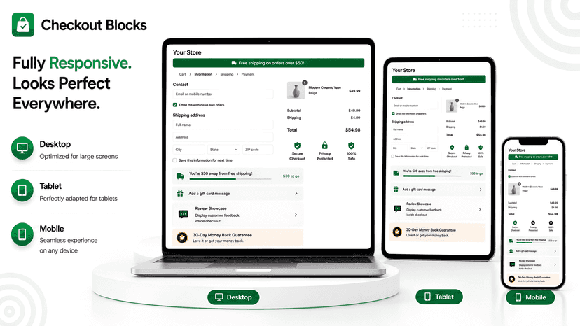 checkout blocks mobile resposive