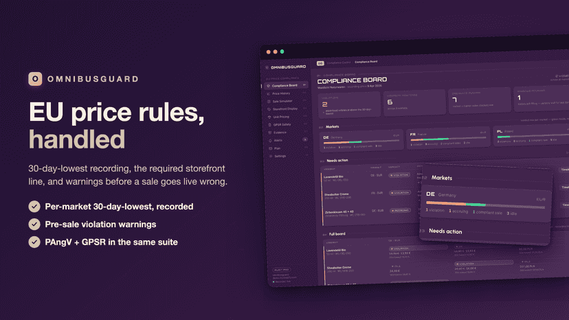 OmnibusGuard: EU price rules handled — compliance board