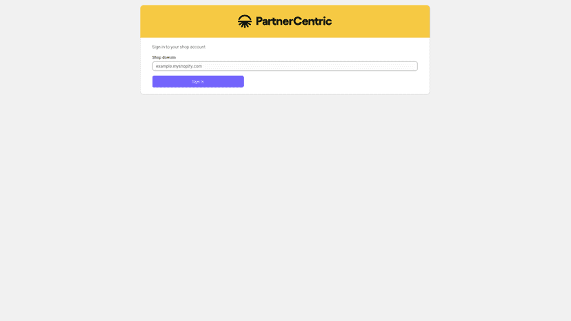 Login page
