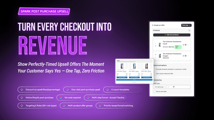 Spark Post Purchase Upsell