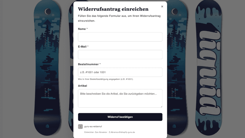 Widerruf Formular