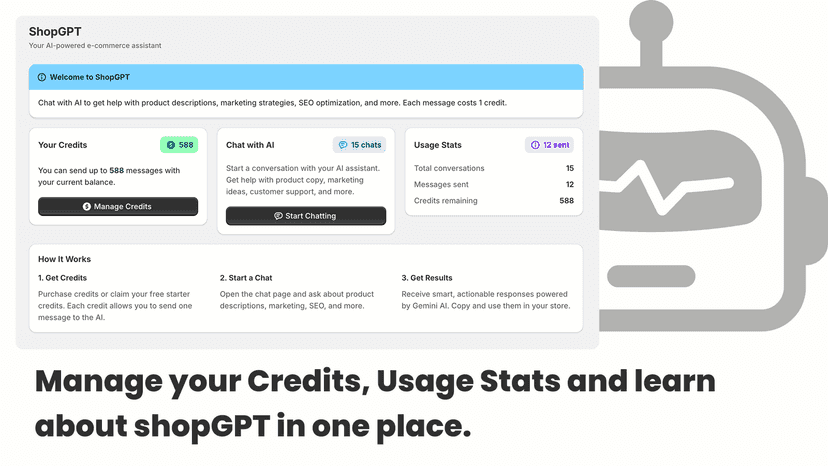 ShopGPT: Dashboard Page