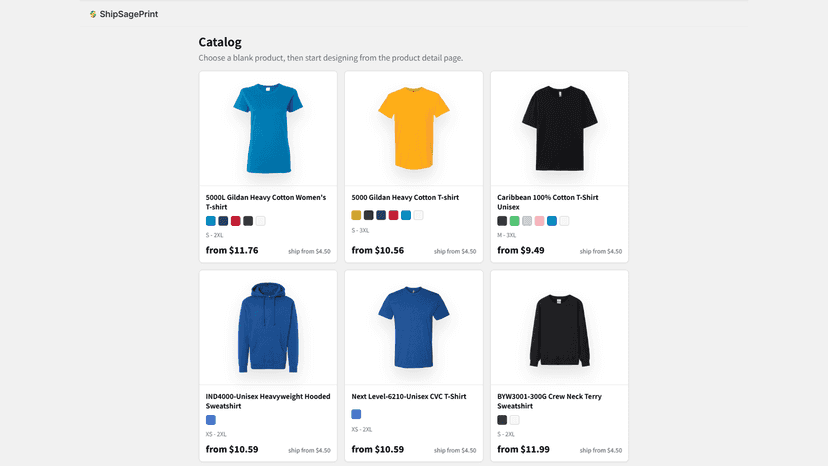 Browse in-stock t-shirt blanks with colors and sizes
