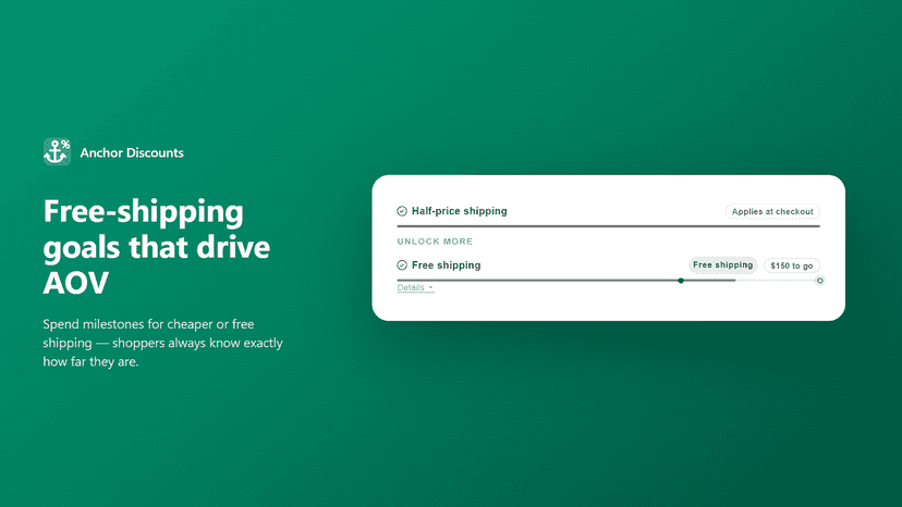 Free shipping progress with spend milestones