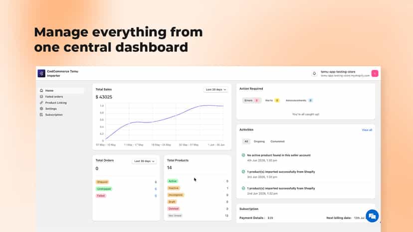Manage everything from one dashboard.