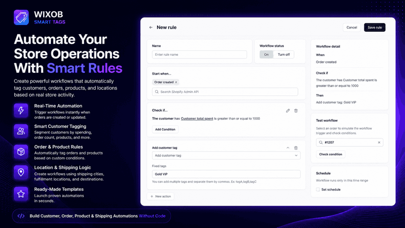 Create automation rules with conditions and smart tagging