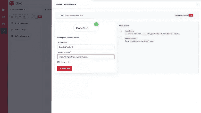 Please enter Store Name and Shopify Domain to start integration