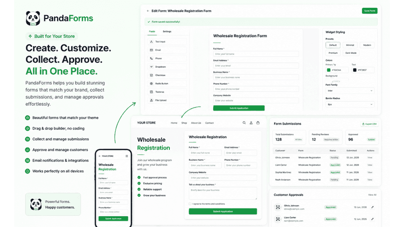 Form builder with ready made templates and custom fields