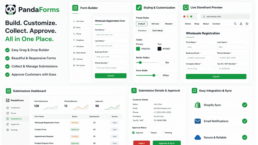 Live storefront preview with theme matched form styling