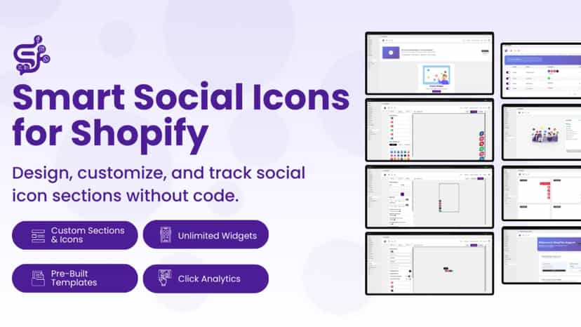 Shopflex, social icons, social media
