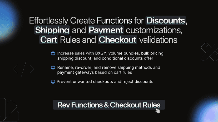 Effortlessly create functions for discounts and checkout rules