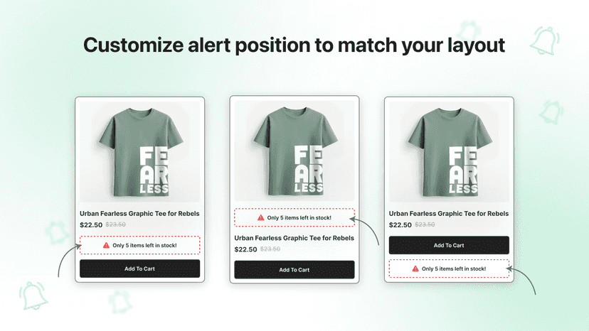 Customize Low Stock Alert Position