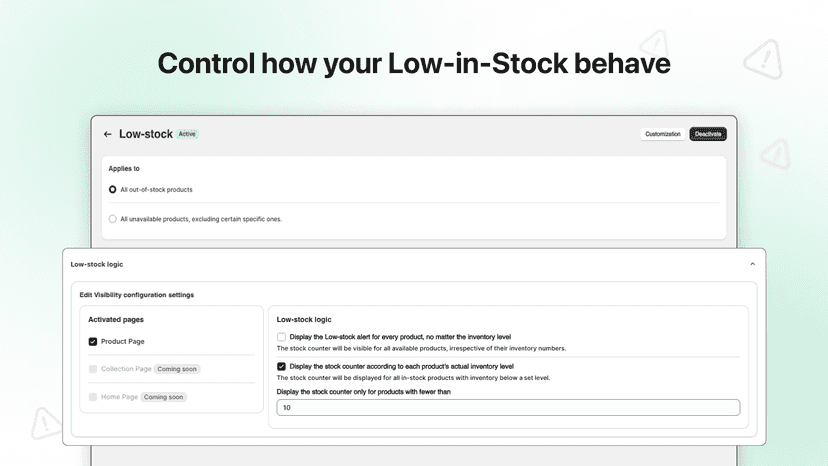 Control Low Stock Alert
