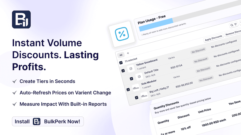 Instan Volume Discounts. Lasting profits. Quantity Discounts