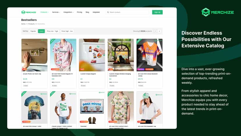 Merchize Shopify App Product Catalog