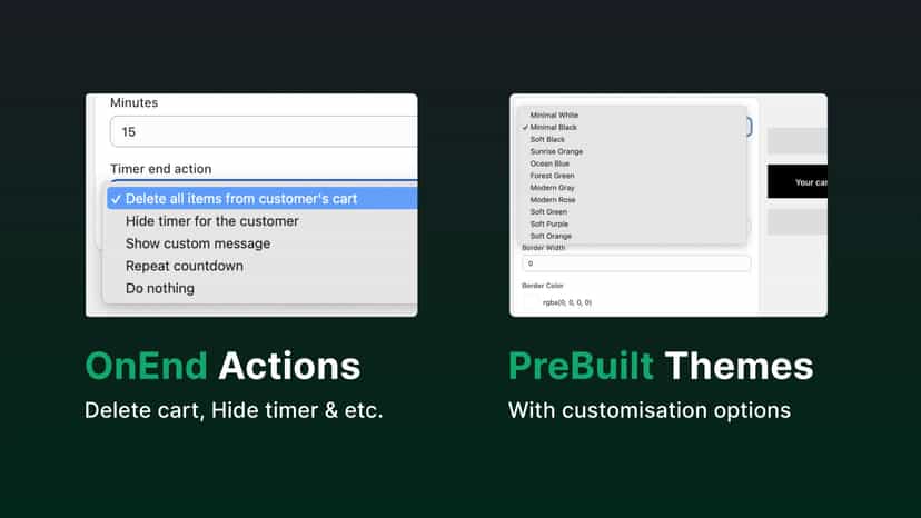 Timer end actions of PeakPulse shopify countdown timer