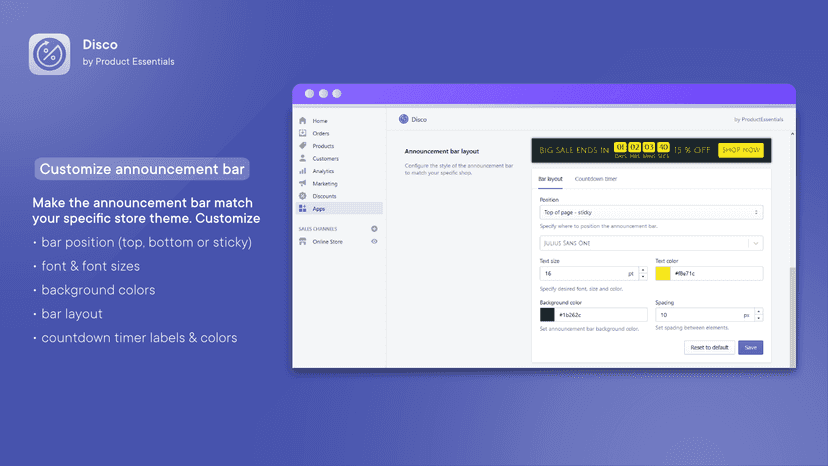 Customize the widgets to match your specific design