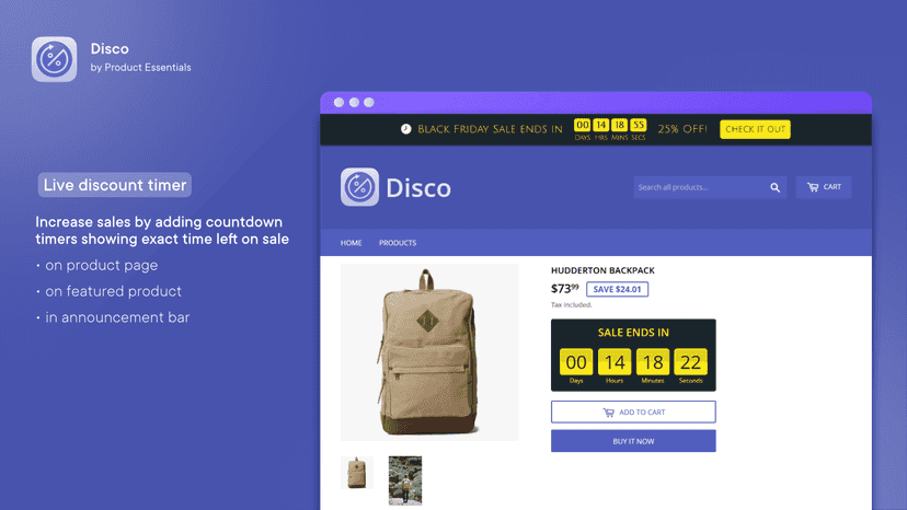 Boost sales and create urgency with sale countdown timer bar