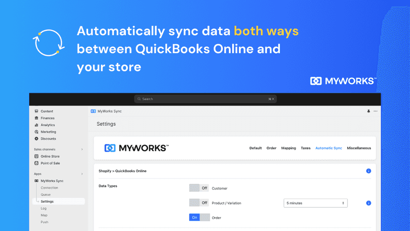 Seamlessly sync your platforms, both ways