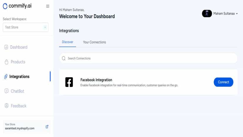 Can connect with facebook for customer support