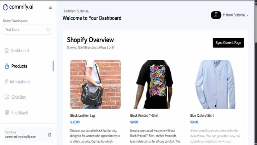 see all your products from shopify
