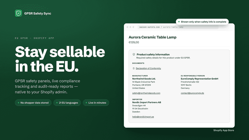 GPSR -- Stay sellable in the EU