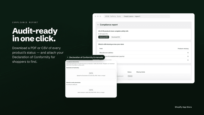 Download your compliance report in one click