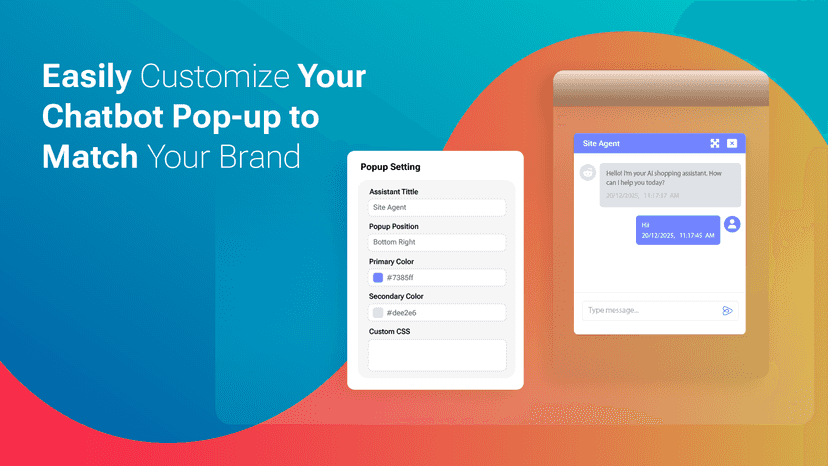 Customize chatbot popup design to match your store brand