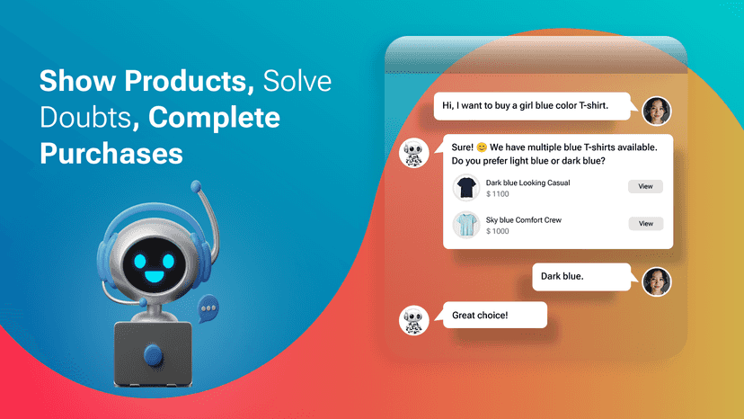 AI chatbot helping customers choose products and complete purcha