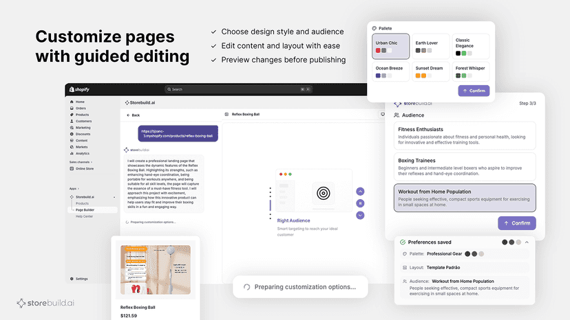 Customize pages with guided editing