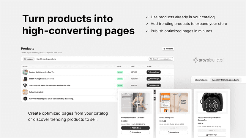 Turn products into high-converting pages