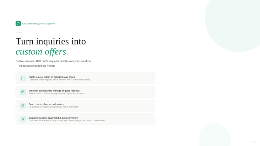 B2B Request Quote app — turn inquiries into custom offers