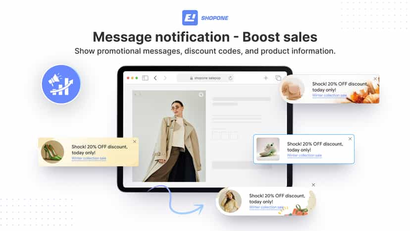 Show sales popup, sales notification, sales pop, sales pop up.