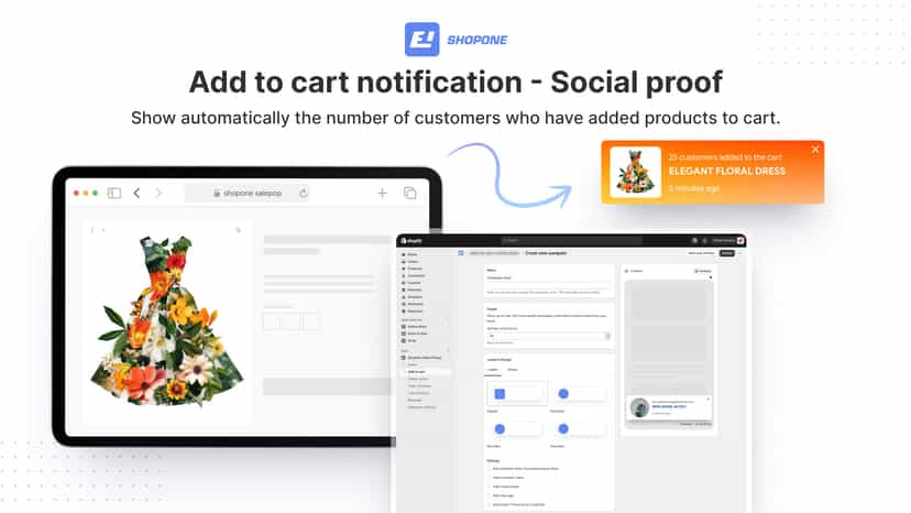 Show sales popup, sales notification, sales pop, sales pop up.