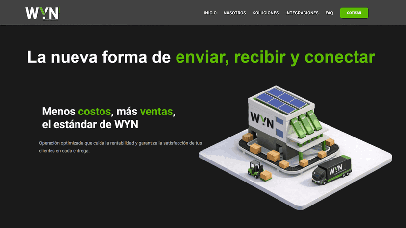 Entrega de un paquete a través del servicio de WYN.