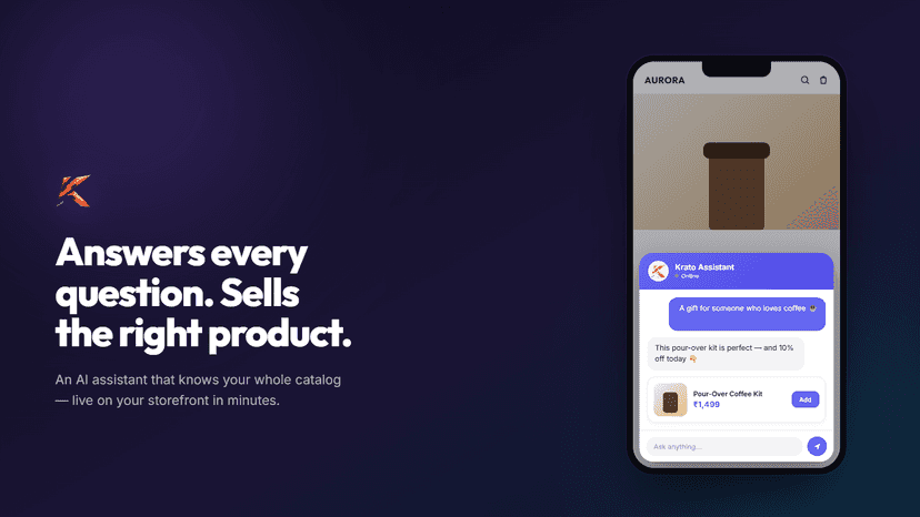 AI recommending the right product with one-tap add to cart