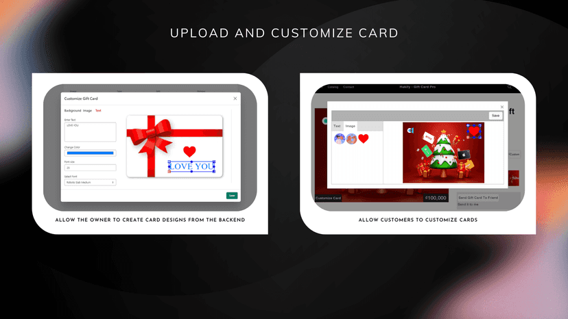 Upload and Customize Card