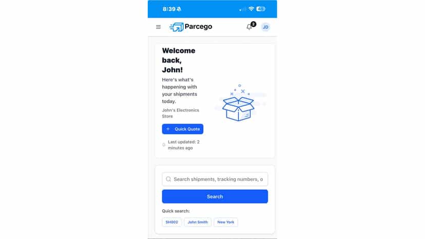 Merchant MObile UI mobile dashboard