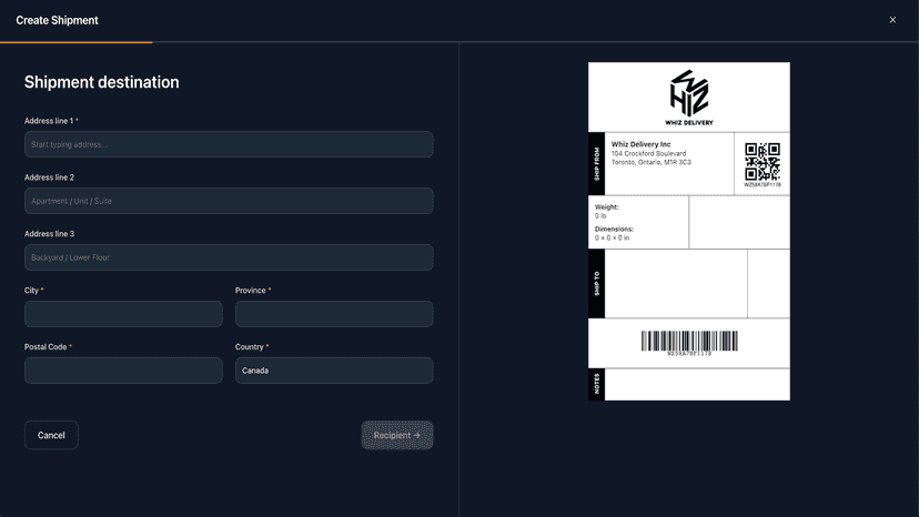 Create Shipment