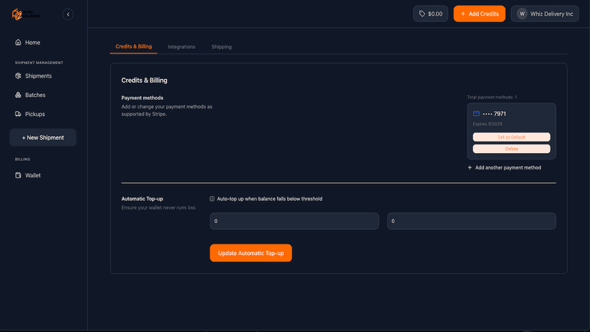 Credits & Billing